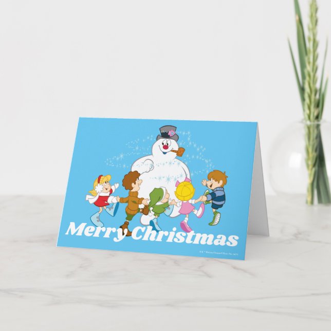 Cartes Pour Fêtes Annuelles Frosty the Snowman™ | Frosty & Enfants Jouer (Devant)