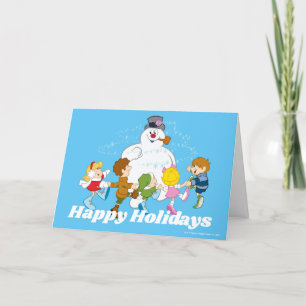 Cartes Pour Fêtes Annuelles Frosty the Snowman™   Frosty & Enfants Jouer