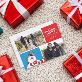 Cartes Pour Fêtes Annuelles Frosty The Snowman Holiday Family Photo Collage
