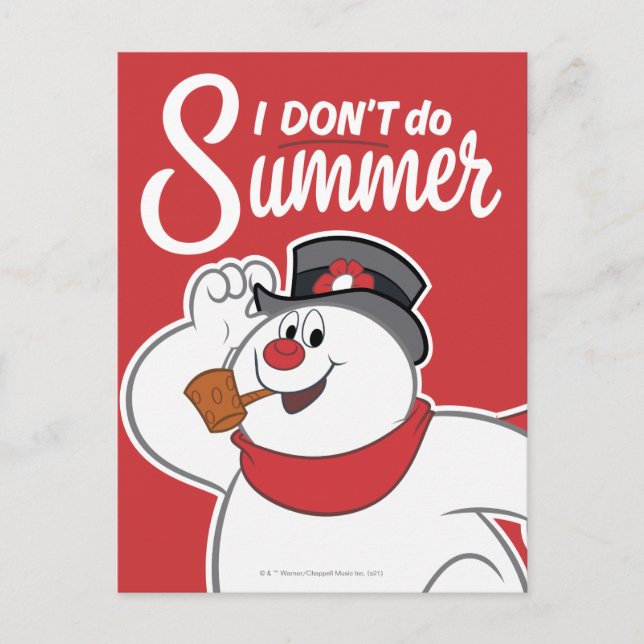 Cartes Pour Fêtes Annuelles Frosty the Snowman™ | Je ne fais pas l'été (Devant)