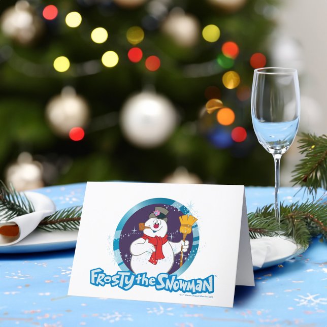 Cartes Pour Fêtes Annuelles Frosty the Snowman™ | Portrait magique Frosty (Card on table)