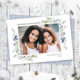 Cartes Pour Fêtes Annuelles Frosty Winter Foliage Holiday