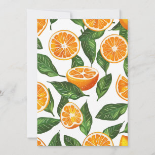 Cartes Pour Fêtes Annuelles Fruit Botanique Orange Citrus Sans Couture