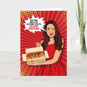 Cartes Pour Fêtes Annuelles Fruitcake Pop Art de Noël drôle et sarcastique