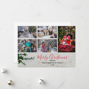 Cartes Pour Fêtes Annuelles Fruits de Noël de la famille du bois rustique