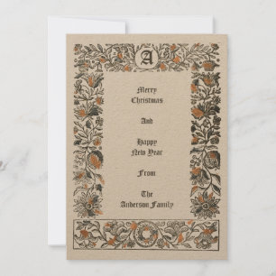 Cartes Pour Fêtes Annuelles Fruits de Noël de la grenade à fleurs de la Renais