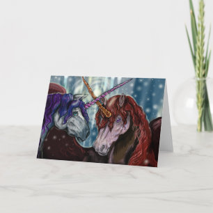 Cartes Pour Fêtes Annuelles Fruits d'hiver Wildberry Unicornes Noël