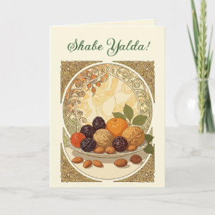 Cartes Pour Fêtes Annuelles Fruits et noix de Yalda, veille du solstice d'hive