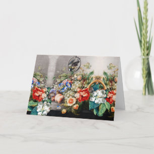 CARTES POUR FÊTES ANNUELLES FRUITS, FLEURS, PÂTISSERIES, PEACHES ET PETIT OISE