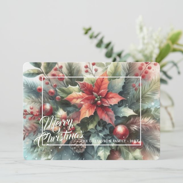 Cartes Pour Fêtes Annuelles Fruits Fruits Fruits Rouge Chic tendance Wreath (Debout devant)