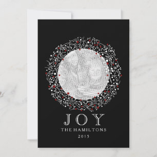Cartes Pour Fêtes Annuelles Fruits rouges + Noir + Noël blanc