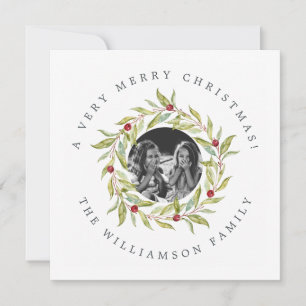 Cartes Pour Fêtes Annuelles Fruits verts de Noël moderne Fruits de fer Photo