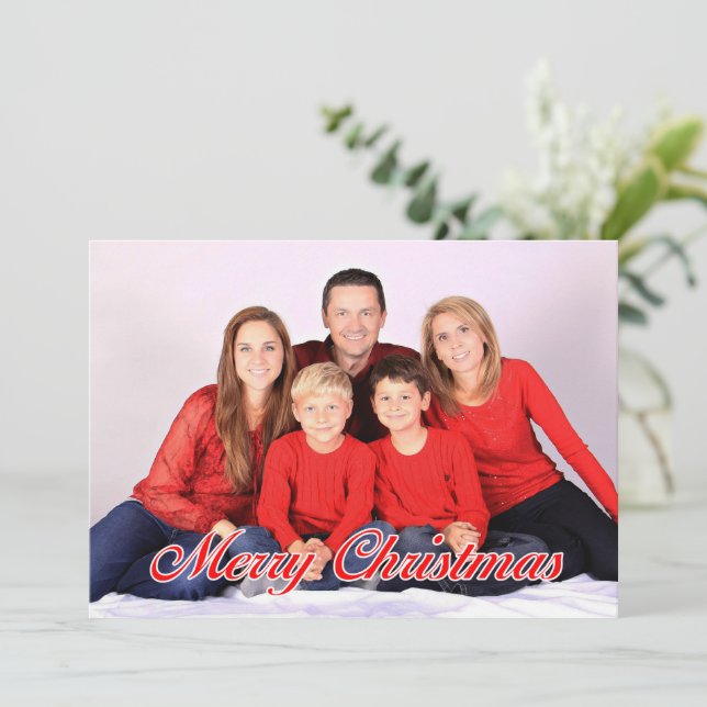 Cartes Pour Fêtes Annuelles Full Photo 7x5 Christmas Card (Debout devant)
