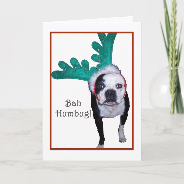 Cartes Pour Fêtes Annuelles Fumisterie de Bah ! - Boston Terrier (Devant)