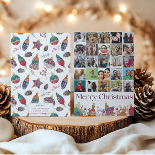 Cartes Pour Fêtes Annuelles Fun 25 photo collage Noël Bauble Motif