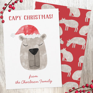 Cartes Pour Fêtes Annuelles Fun Capybara Noël personnalisé