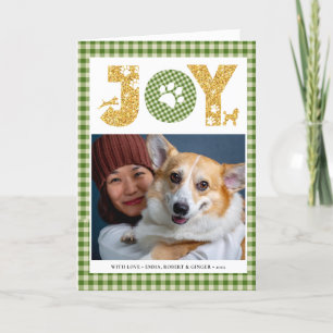Cartes Pour Fêtes Annuelles Fun Chien Paw Script JOIE Moderne