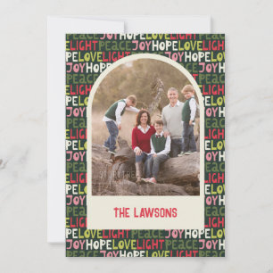 Cartes Pour Fêtes Annuelles Fun Colorful Holiday Letters Arch Photo