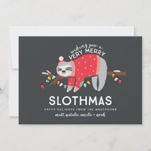 Cartes Pour Fêtes Annuelles fun colorful sloth christmas
