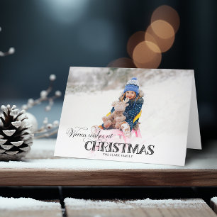 Cartes Pour Fêtes Annuelles Fun Custom Christmas Typographie Photo