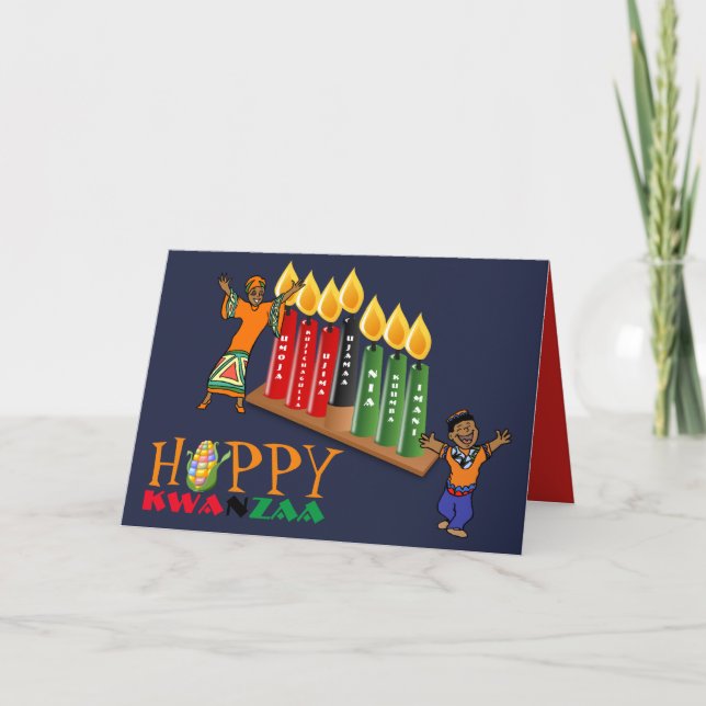 Cartes Pour Fêtes Annuelles Fun Happy KWANZAA 7 Principes Personnalisés (Devant)