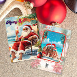 Cartes Pour Fêtes Annuelles Fun Hawaii Beach Photo de Noël<br><div class="desc">Fun Hawaii Beach Photo Holiday Card,  avec le texte "Mer et salutations"</div>