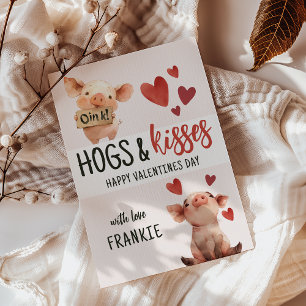 Cartes Pour Fêtes Annuelles Fun Hogs & Baisers   Saint-Valentin