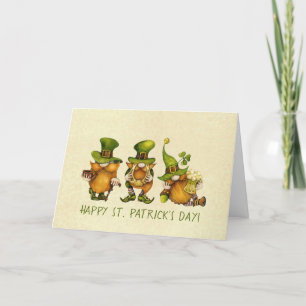 Cartes Pour Fêtes Annuelles Fun Irish Gnomes Custom Happy St Patrick's Day