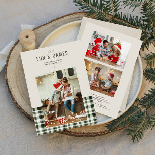 Cartes Pour Fêtes Annuelles Fun & Jeux de Noël   3 Photos personnalisées 