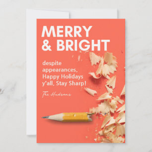 Cartes Pour Fêtes Annuelles Fun moderne Joyeux & Crayon brillant Vacances Shar