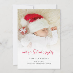 Cartes Pour Fêtes Annuelles Fun Not So Silent Nights Baby Photo