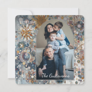 Cartes Pour Fêtes Annuelles Fun personnalisé Colorful Abstrait Snowflakes Art 