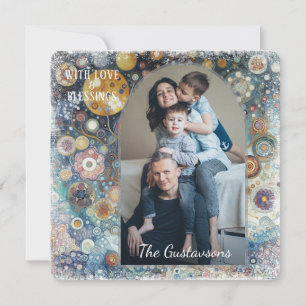 Cartes Pour Fêtes Annuelles Fun personnalisé Colorful Abstrait Snowflakes Art 