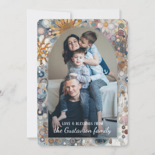 Cartes Pour Fêtes Annuelles Fun personnalisé Colorful Abstrait Snowflakes Art 