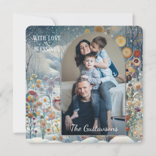 Cartes Pour Fêtes Annuelles Fun personnalisé Colorful Abstrait Snowflakes Art 