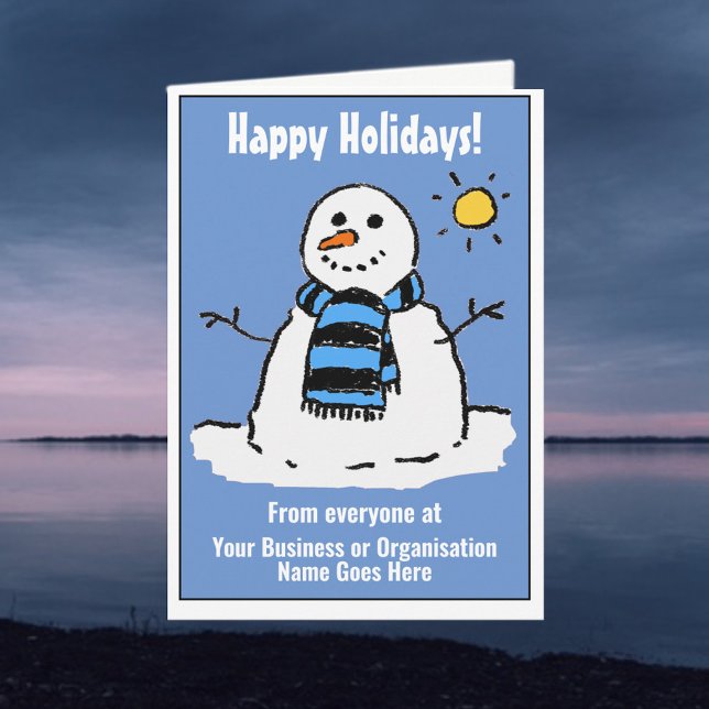 Cartes Pour Fêtes Annuelles Fun Snowman Company Happy Holidays Card. (Créateur téléchargé)