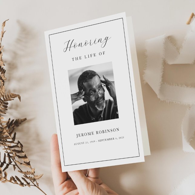 Cartes Pour Fêtes Annuelles Funeral Program Template Celebration of Life 5 x 7 (Créateur téléchargé)