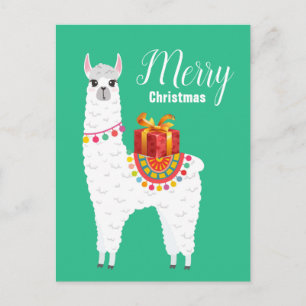 Cartes Pour Fêtes Annuelles Funky Alpaca Noël jolie lama
