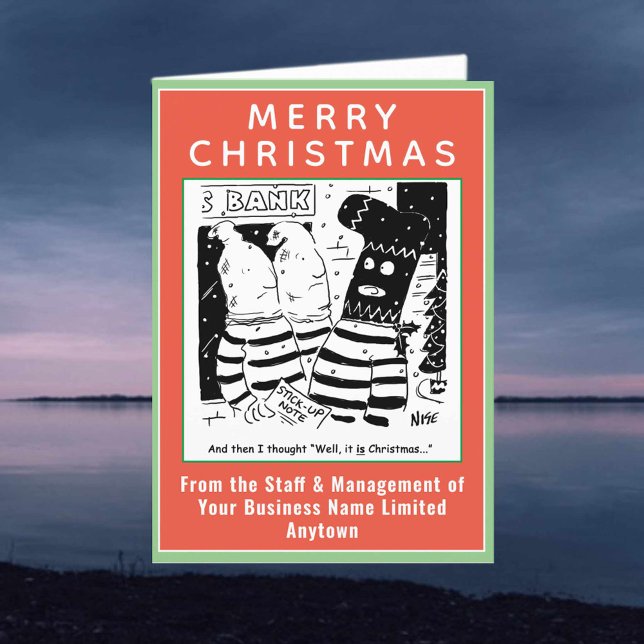 Cartes Pour Fêtes Annuelles Funky Bank Robbers Noël (Créateur téléchargé)