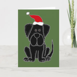 Cartes Pour Fêtes Annuelles Funky Black Newfoundland Chien Noël