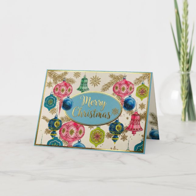 Cartes Pour Fêtes Annuelles Funky Bright Retro Christmas  (Devant)