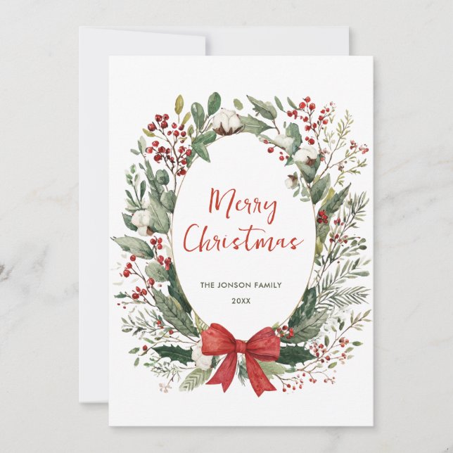 Cartes Pour Fêtes Annuelles Funky Country Retro Boho Christmas Wreath Holiday (Devant)