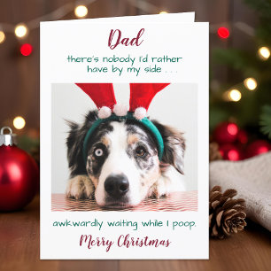 Cartes Pour Fêtes Annuelles Funky Custom Pet Photo Chien Papa Joyeux Noël