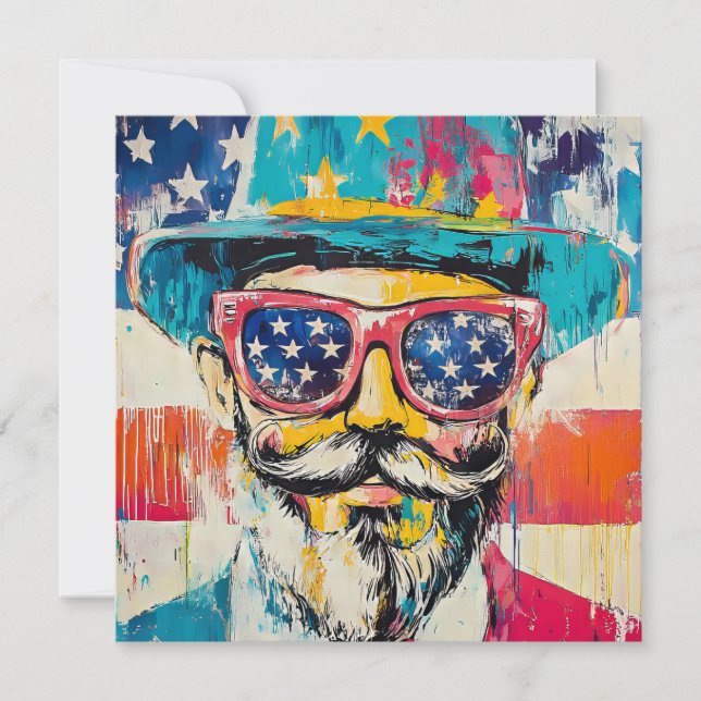 Cartes Pour Fêtes Annuelles Funky Fun Independence Day (Devant)
