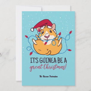 Cartes Pour Fêtes Annuelles Funky Guinée Pig Père Noël Vacances hivernales Noë