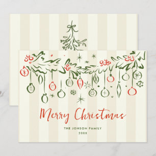 Cartes Pour Fêtes Annuelles Funky Hand Drabble Retro Christmas