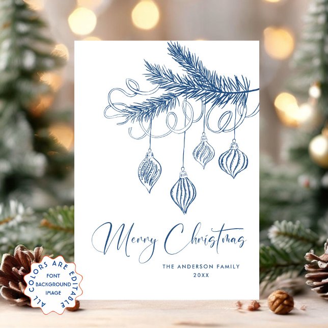 Cartes Pour Fêtes Annuelles Funky Hand Drabble Retro Christmas (Créateur téléchargé)