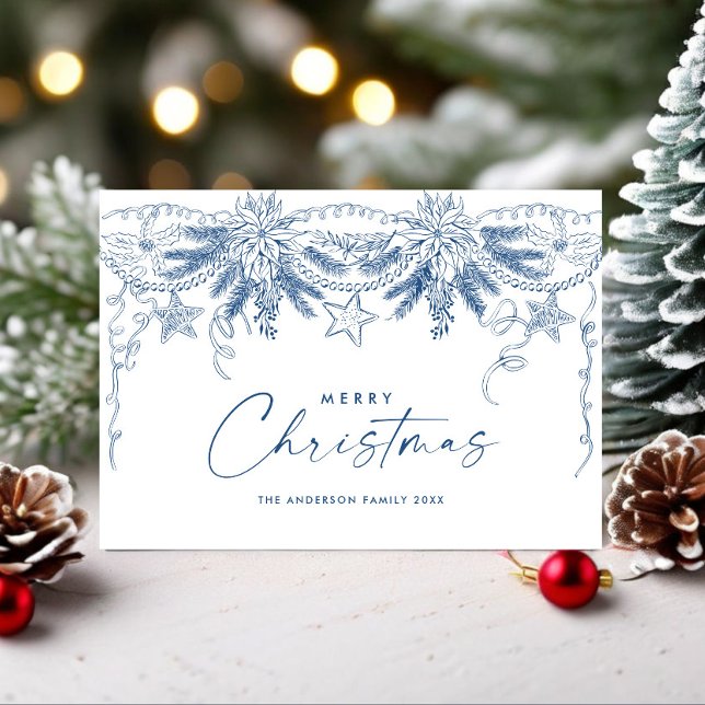 Cartes Pour Fêtes Annuelles Funky Hand Drabble Retro Christmas (Créateur téléchargé)