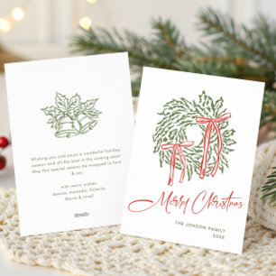 Cartes Pour Fêtes Annuelles Funky Hand Drabble Retro Christmas