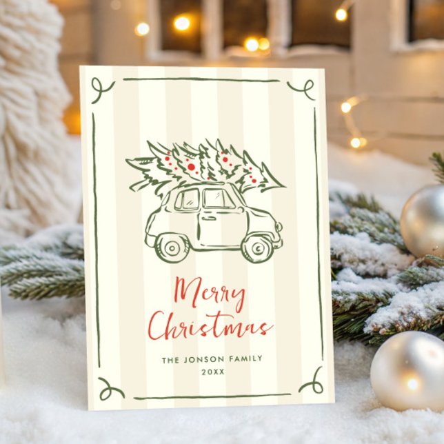 Cartes Pour Fêtes Annuelles Funky Hand Drabble Retro Christmas (Créateur téléchargé)